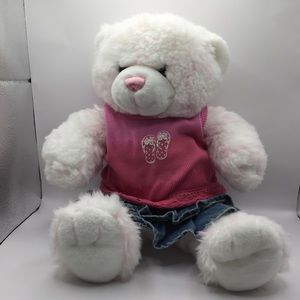White/Pink Build-A-Bear with outfit